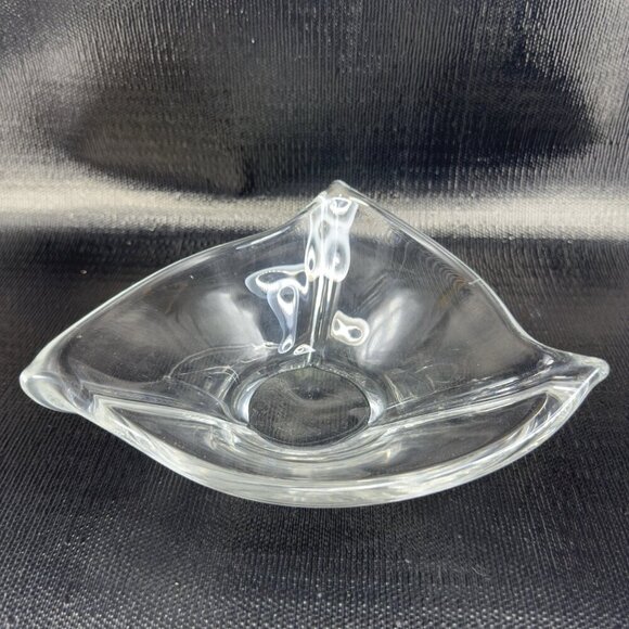 Daum France Clear Glass Crystal Free Form French Glass Dish Bowl Vintage Signed - Picture 15 of 16